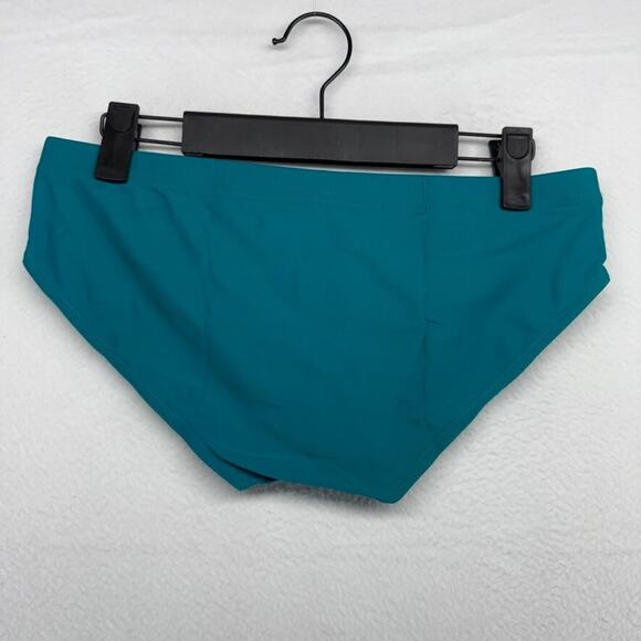 Todd Sanfield Swim Brief Men's Medium Blue Lagoon Deep Solid minimal NEW - Picture 4 of 5